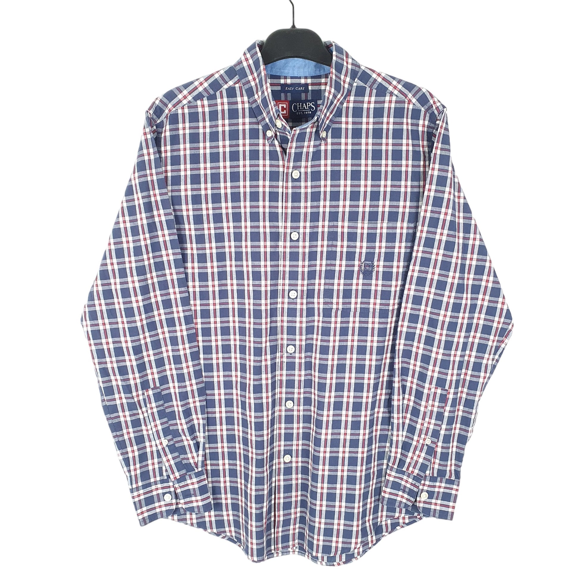 Mens Blue Chaps  Long Sleeve Shirt