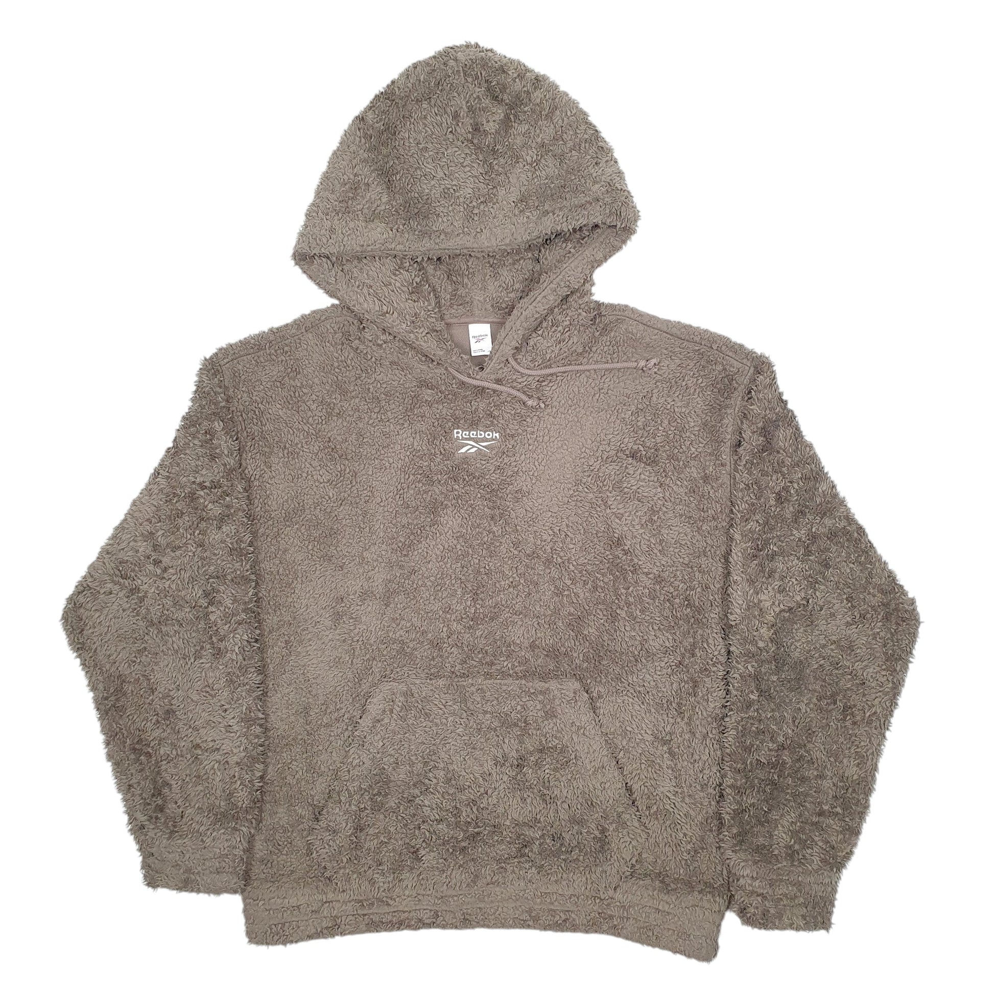 Mens Brown Reebok Lined Thermal Winter Hoodie Jumper