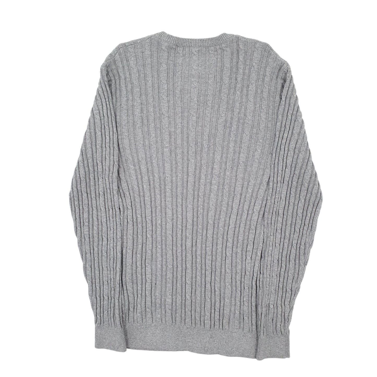 Mens Grey Jack Wills Cable Knit Crewneck Jumper