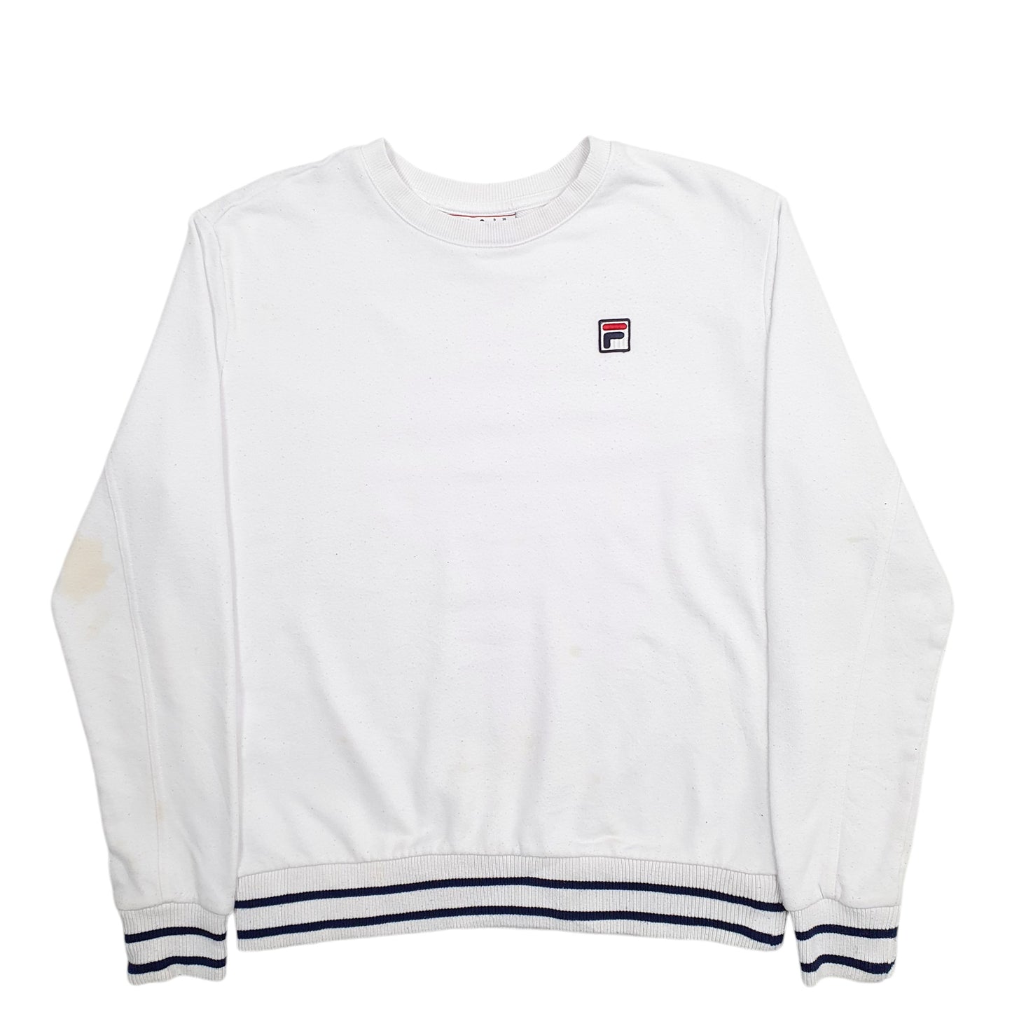 Womens White Fila  Crewneck Jumper