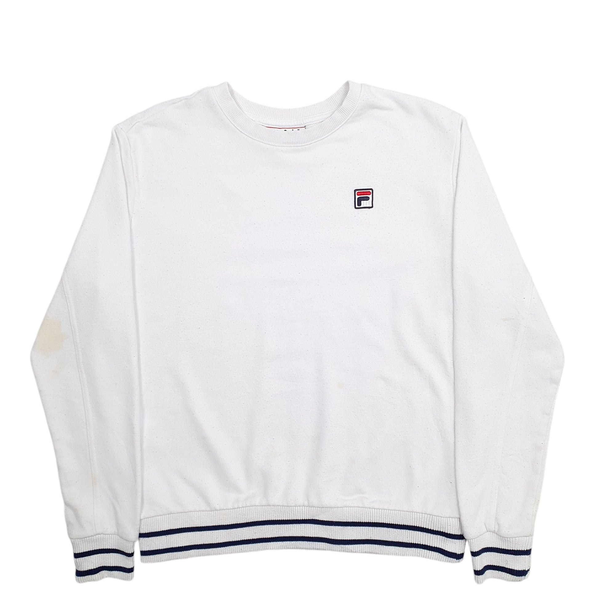 Womens White Fila  Crewneck Jumper