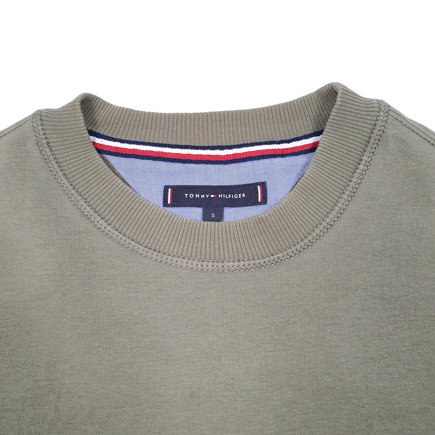 Mens Khaki Tommy Hilfiger Spellout Crewneck Jumper