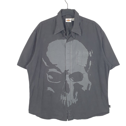 Mens Black Hard Rock Cafe Fender Skull Short Sleeve Shirt