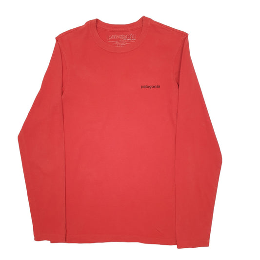 Mens Red Patagonia Spellout Long Sleeve T Shirt