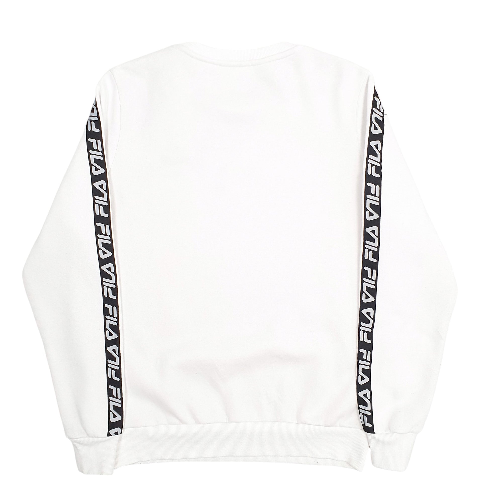 Mens White Fila Spellout Crewneck Jumper