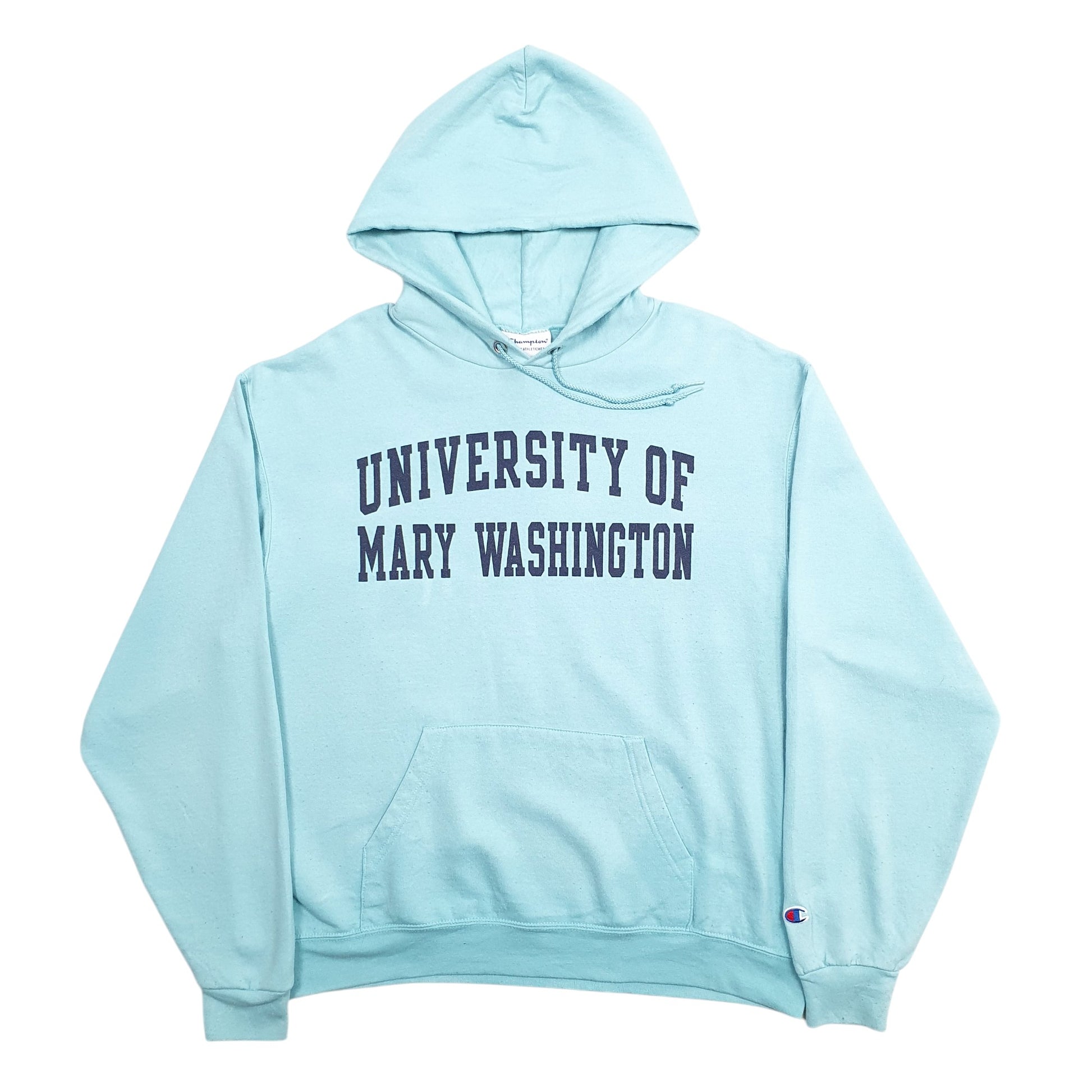 Mens Blue Champion University Of Mary Washington Spellout Hoodie Jumper