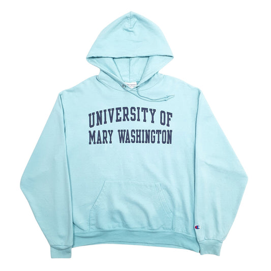 Mens Blue Champion University Of Mary Washington Spellout Hoodie Jumper