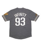 Mens Grey Echo Unltd Baseball Jersey 93 Till Spellout Hip Hop Short Sleeve T Shirt
