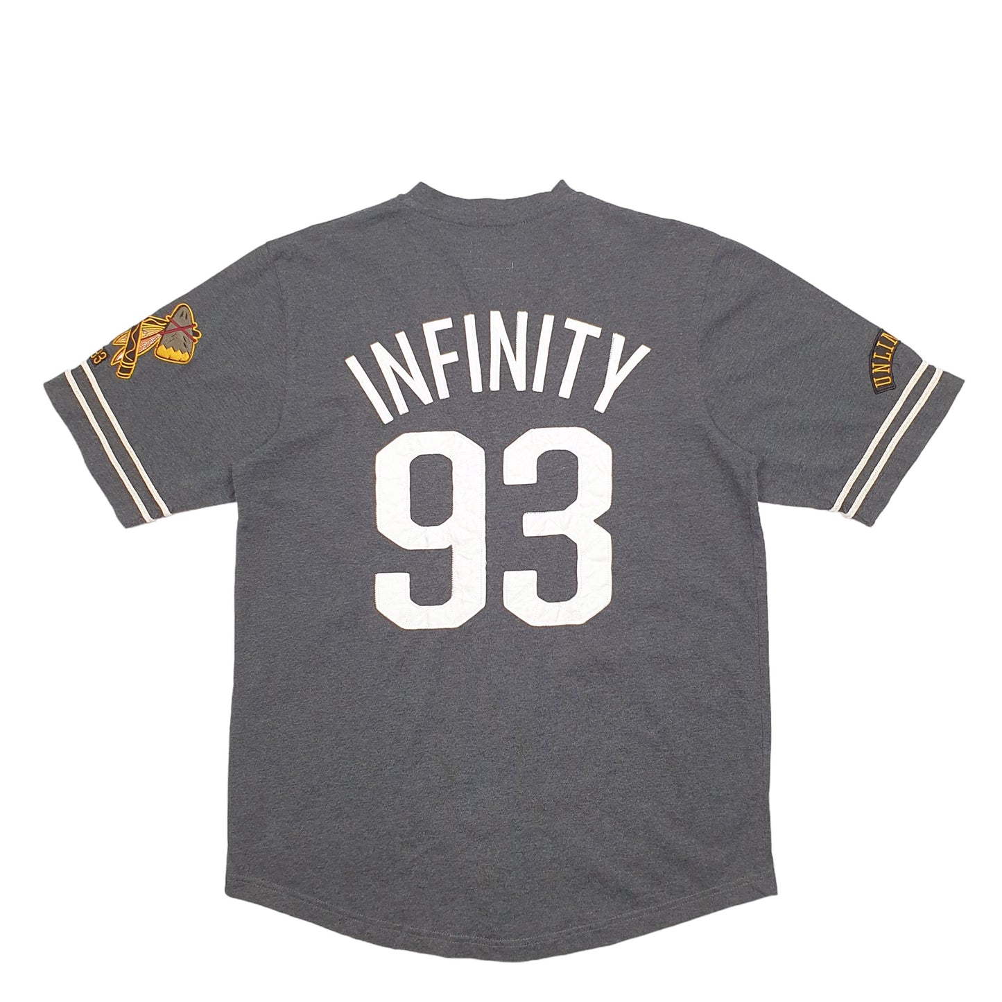 Mens Grey Echo Unltd Baseball Jersey 93 Till Spellout Hip Hop Short Sleeve T Shirt