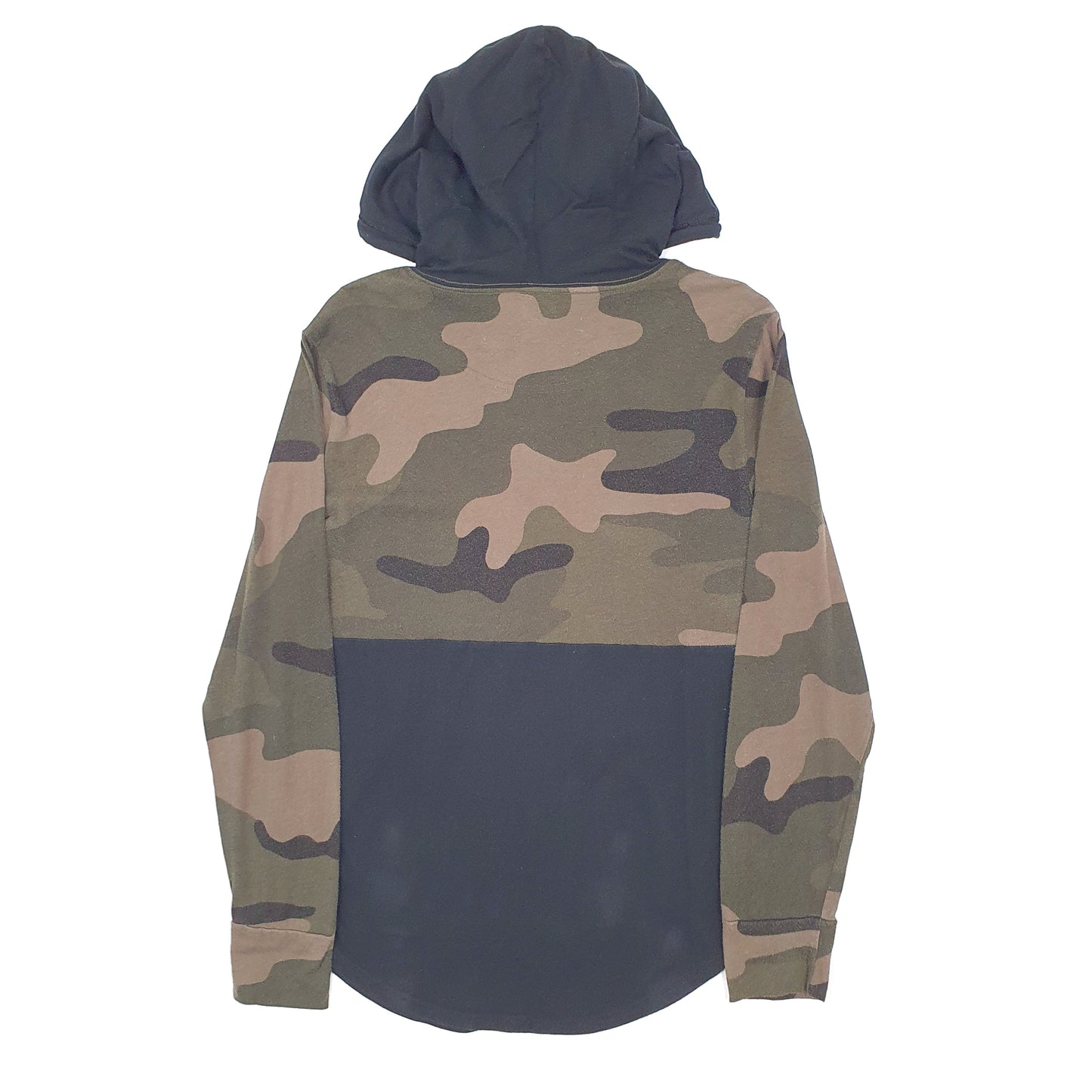 Mens Black Hollister Camo Lightweight Hoodie Jumper Long Sleeve T Shirt