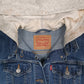 Womens Blue Levis Hoodie Crewneck Coat