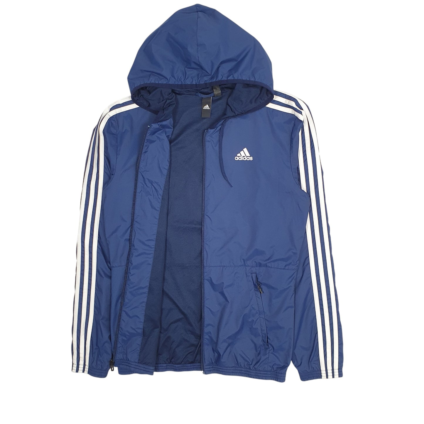 Mens Navy Adidas Hoodie Crewneck Coat