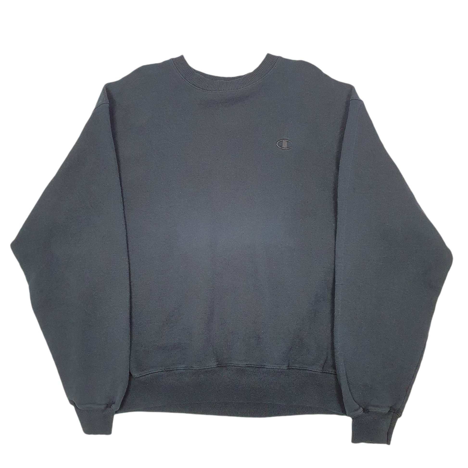 Mens Black Champion  Crewneck Jumper