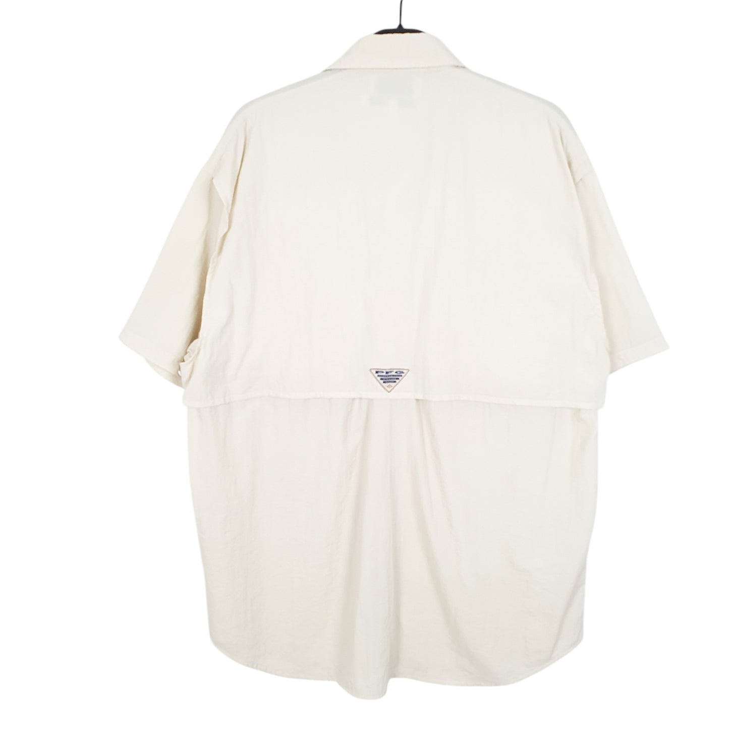 Mens Cream Columbia Sportswear PFG Performance Fishing Gear Short Sleeve Shirt