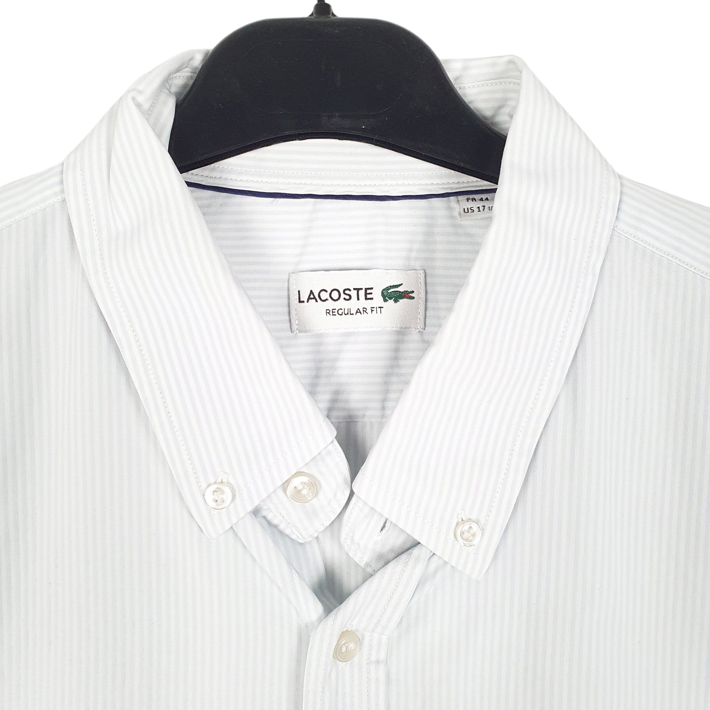Mens White Lacoste  Long Sleeve Shirt