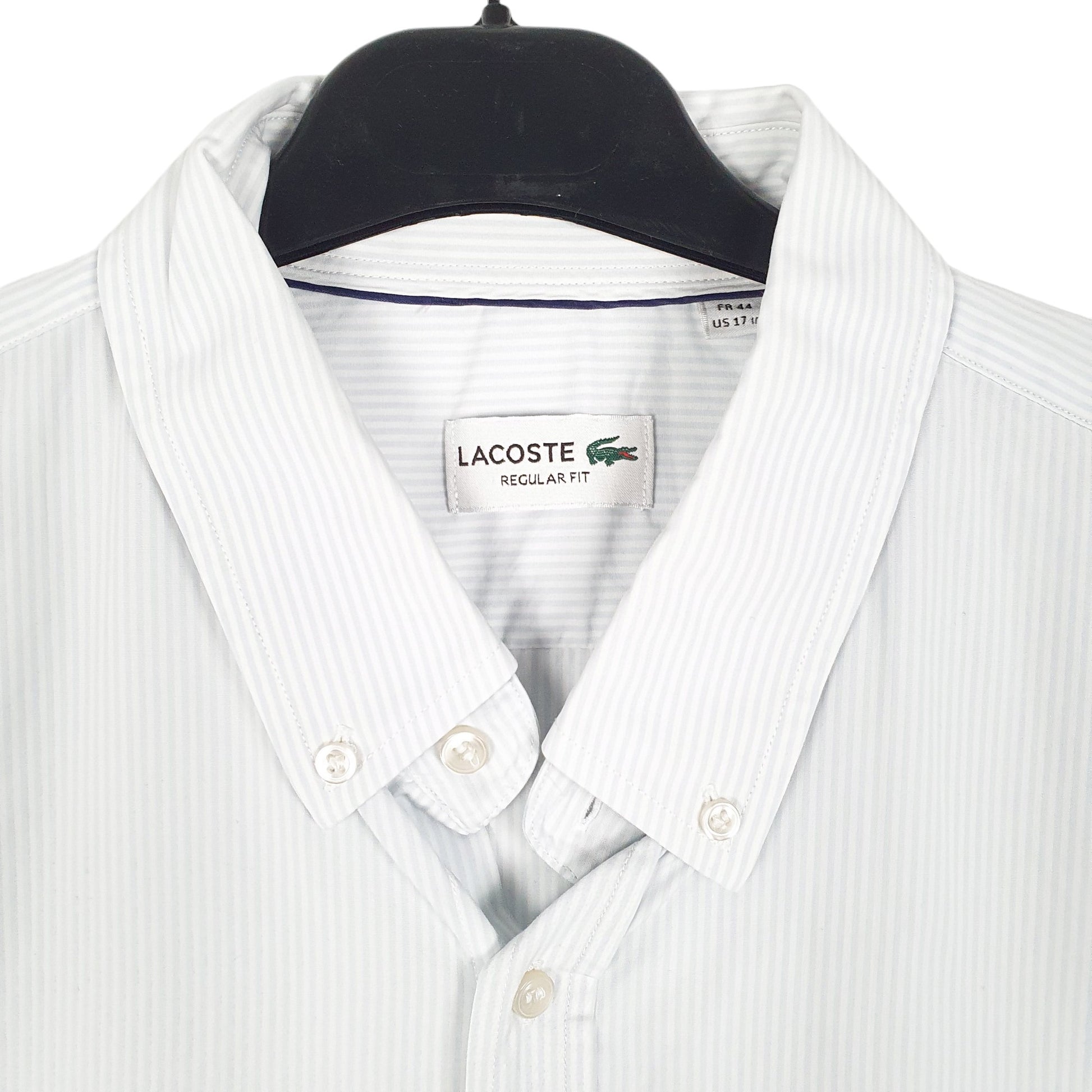 Mens White Lacoste  Long Sleeve Shirt