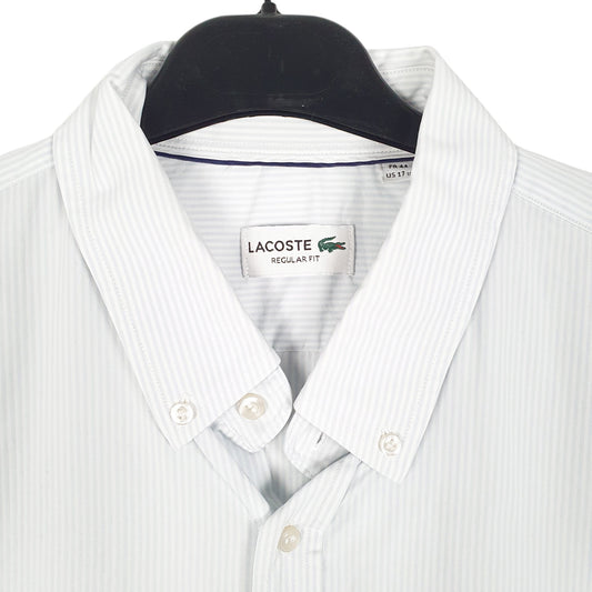 Mens White Lacoste  Long Sleeve Shirt