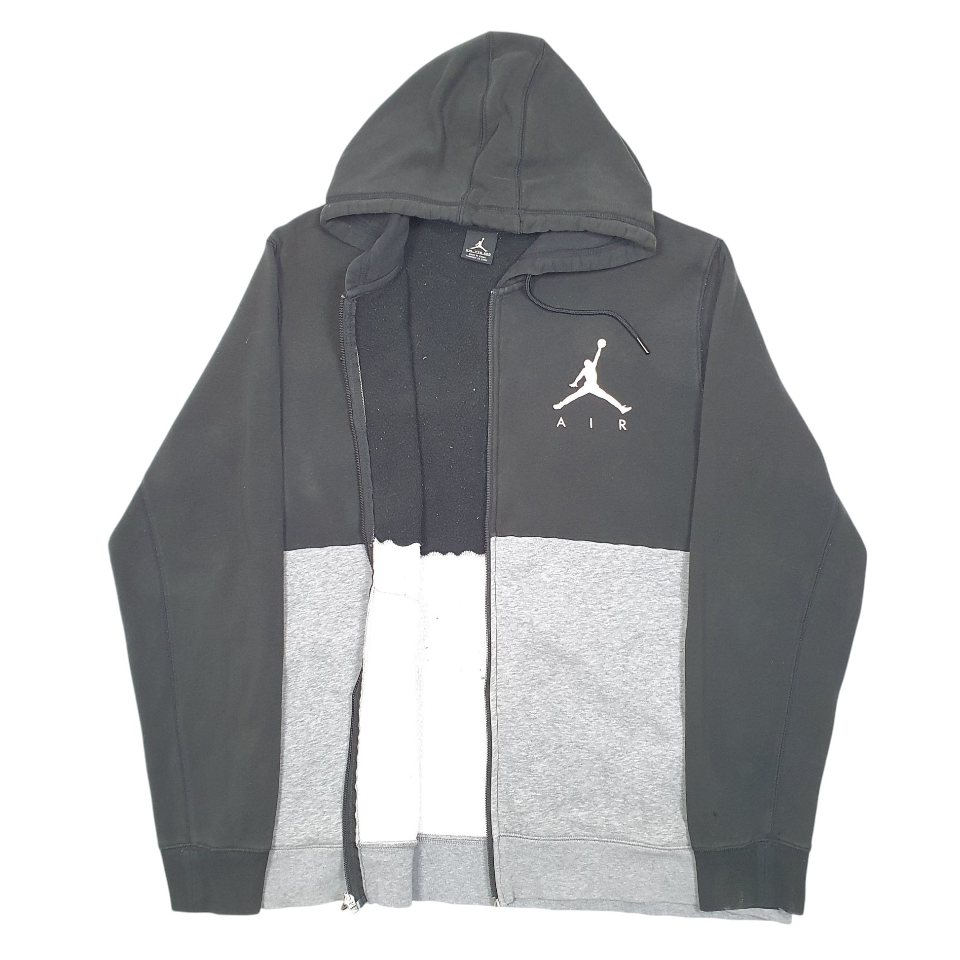 Mens Nike Grey Full Zip Air Jordan Basketball Hoodie Jumper XXL