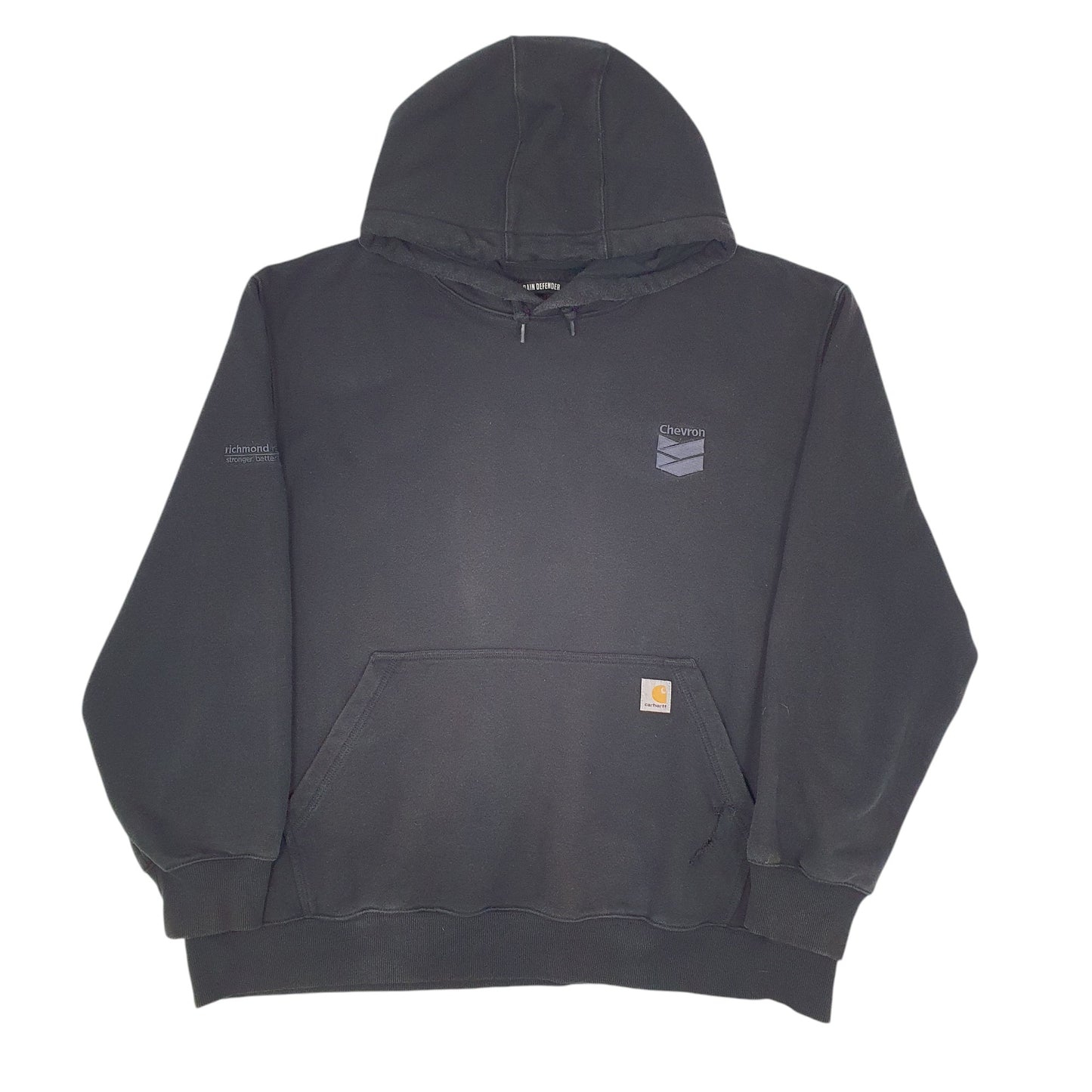 Mens Black Carhartt Chevron Rain Defender Hoodie Jumper