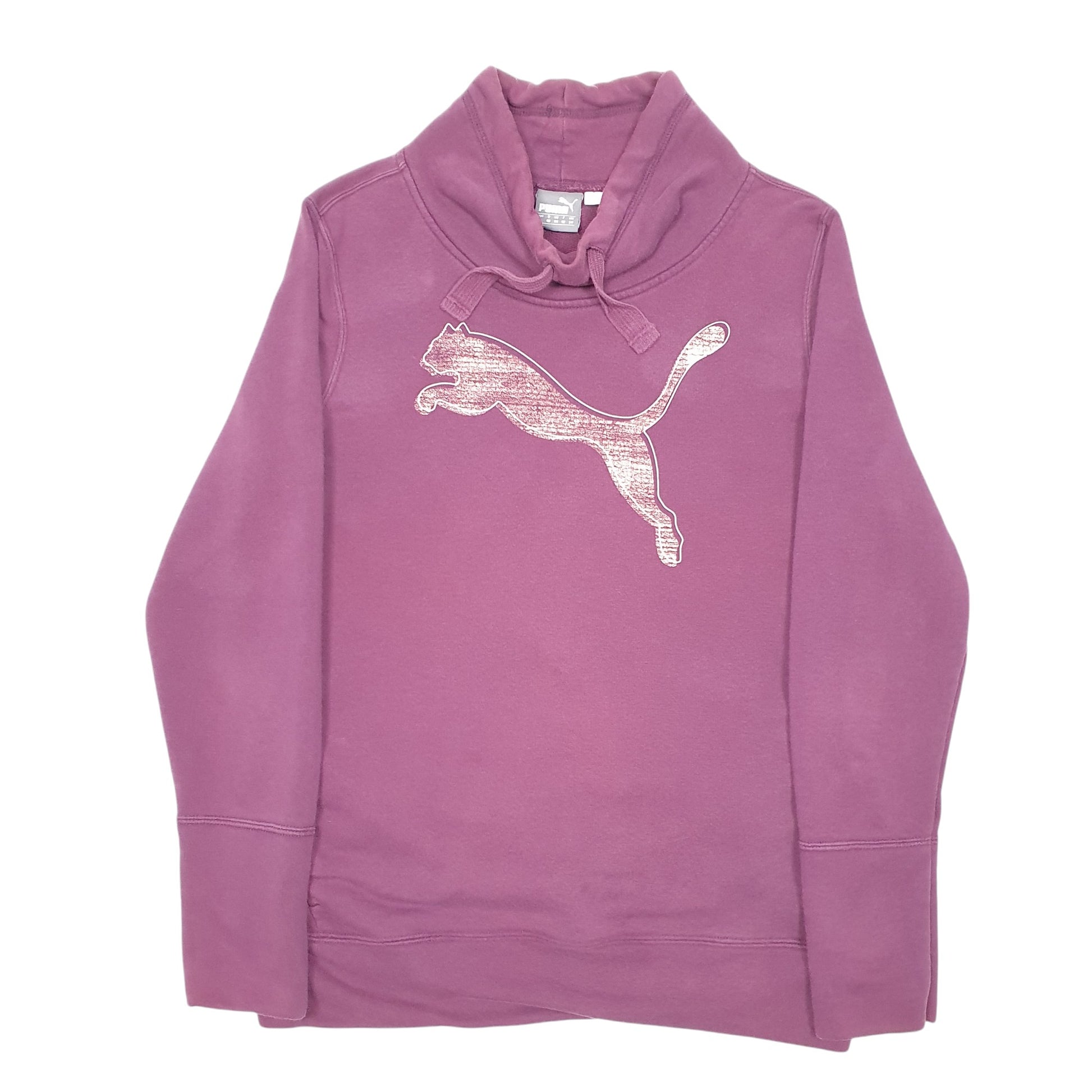 Womens Purple Puma Collared Crewneck Jumper
