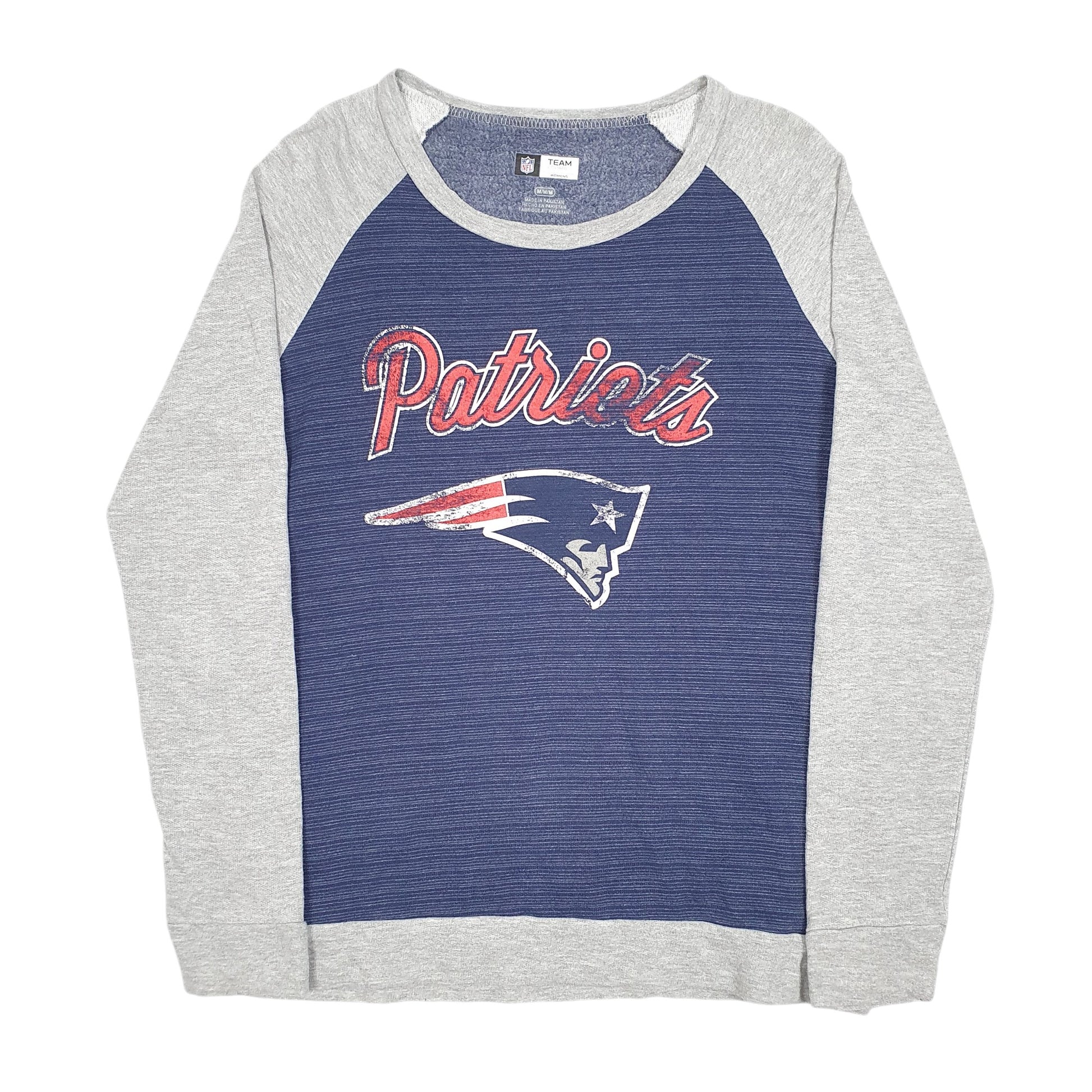 Womens Navy NFL New England Patriots American Football Raglan Long Sleeve T Shirt