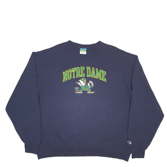 Mens Navy Champion Notre Dame Fighting Irish USA College Crewneck Jumper