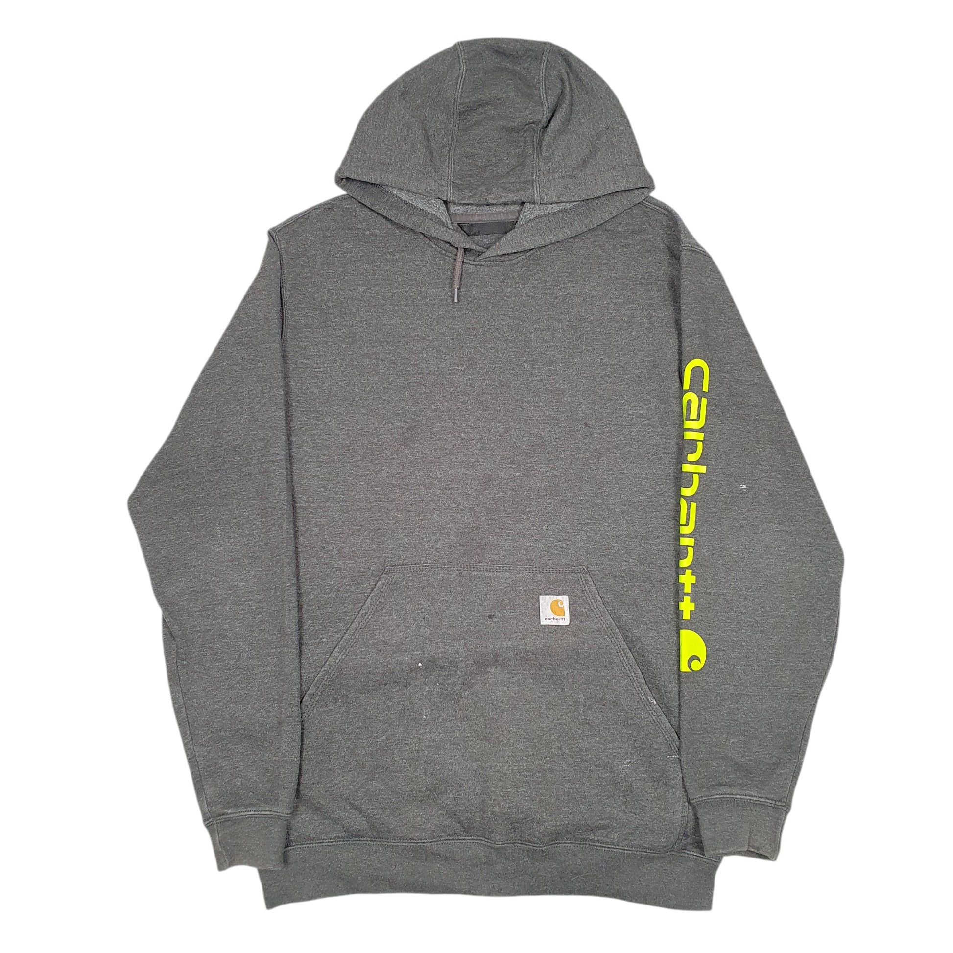 Mens Grey Carhartt Workwear Spellout Hoodie Jumper