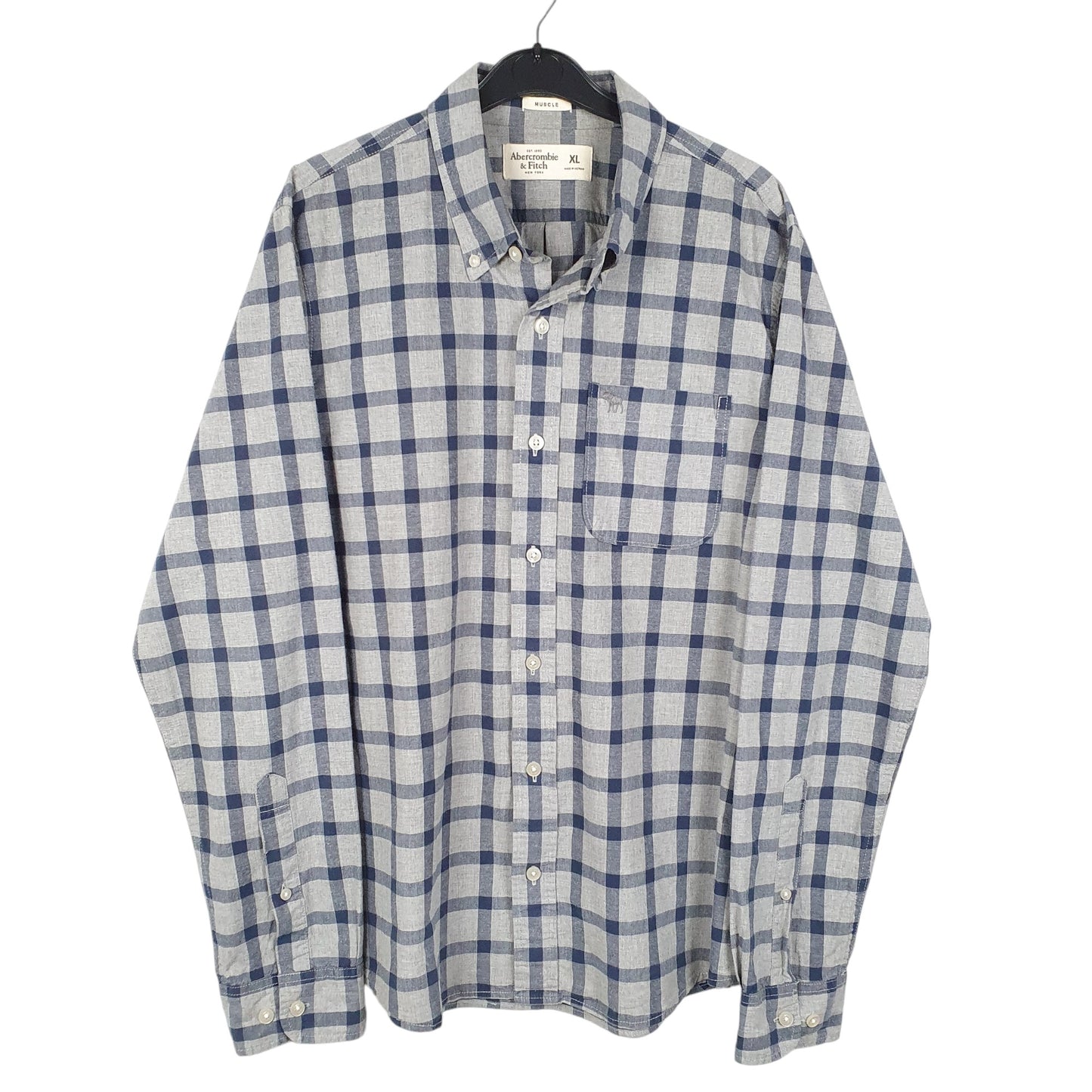 Mens Grey Abercrombie & Fitch Muscle Long Sleeve Shirt