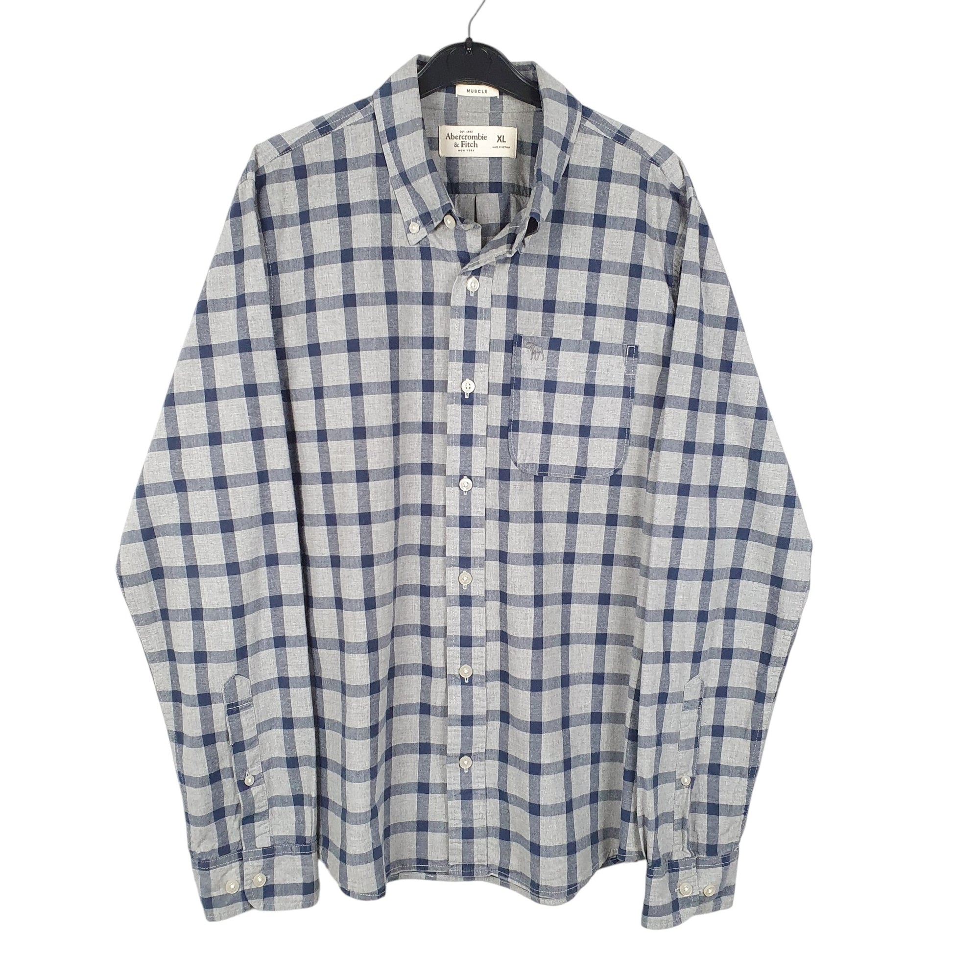 Mens Grey Abercrombie & Fitch Muscle Long Sleeve Shirt