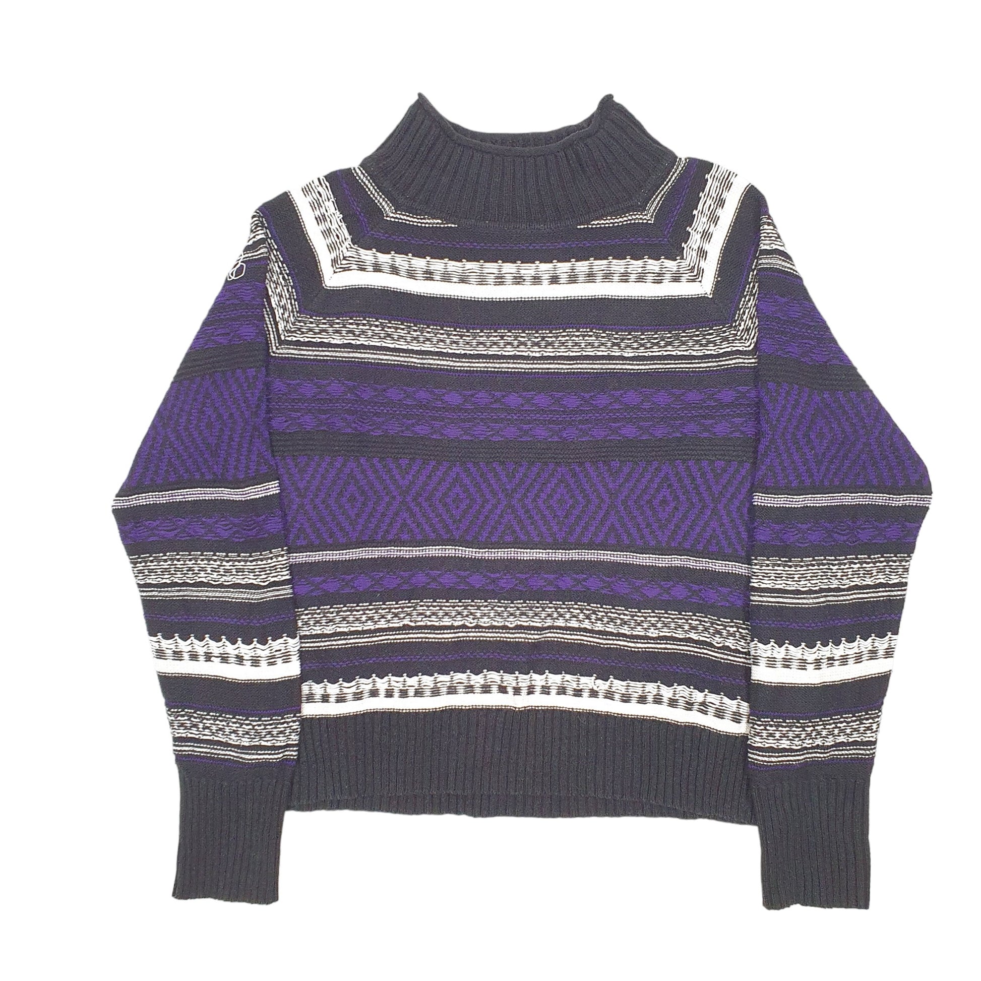 Womens Purple Chaps Knit Boat Neck Crewneck Jumper