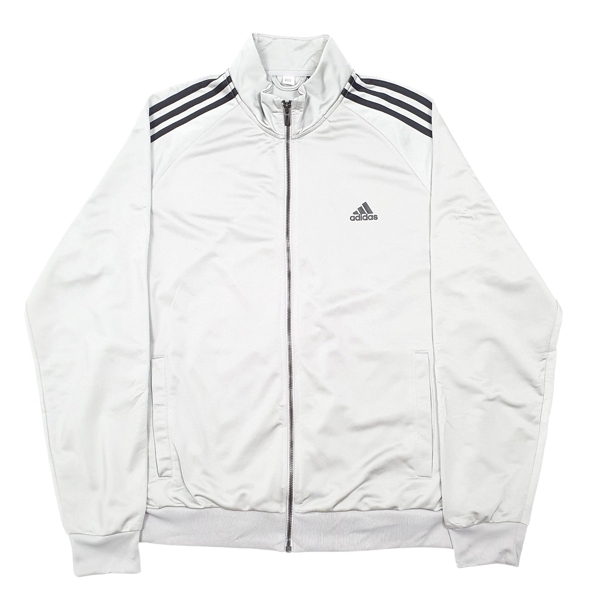 Mens Grey Adidas Track Suit Top Active Full Zip Jumper