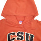 Mens Orange Champion CSU USA College University Spellout Hoodie Jumper