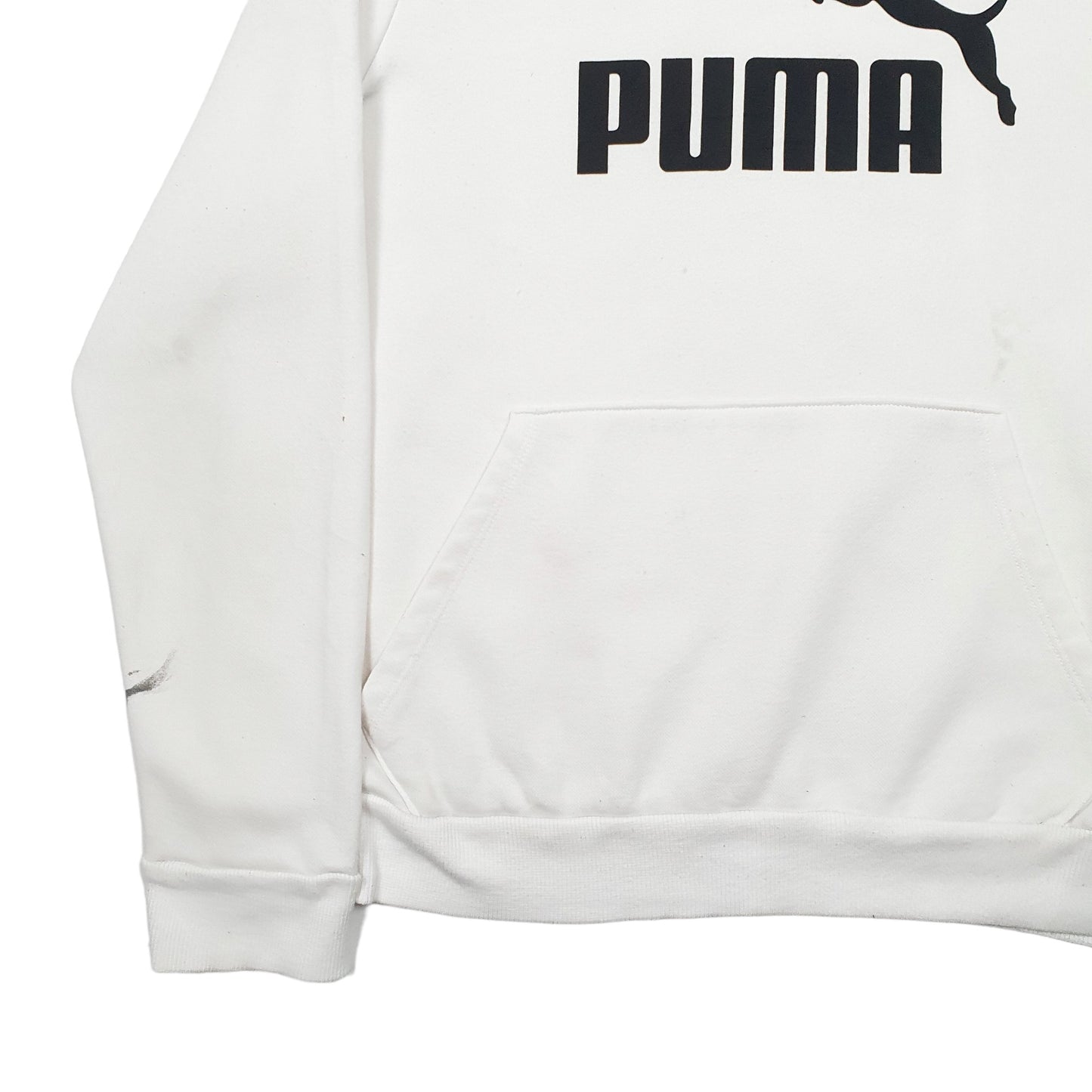 Womens White Puma Spellout Hoodie Jumper