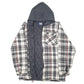 Womens Black Dickies Hooded Overshirt Plaid Lumberjack Padded  Coat