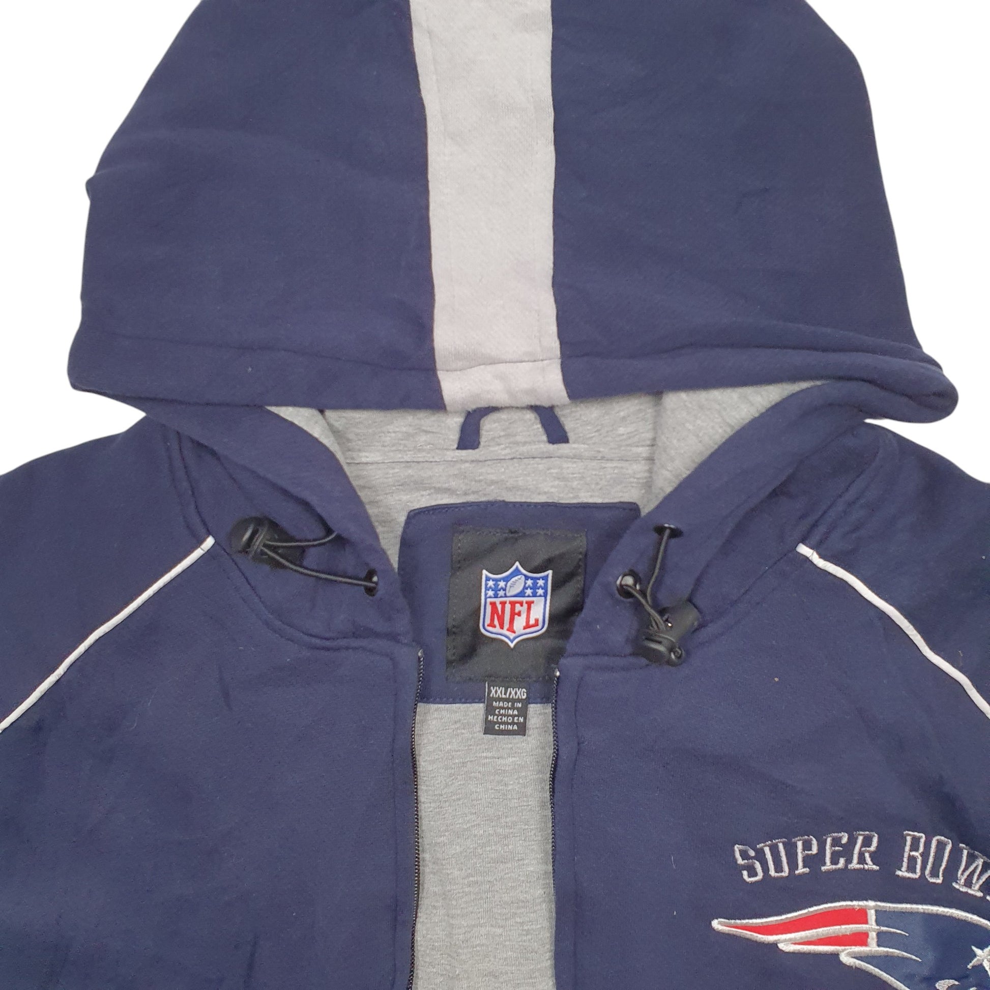 Mens Navy NFL New England Patriots American Football Super Bowl Champions Full Zip Jumper
