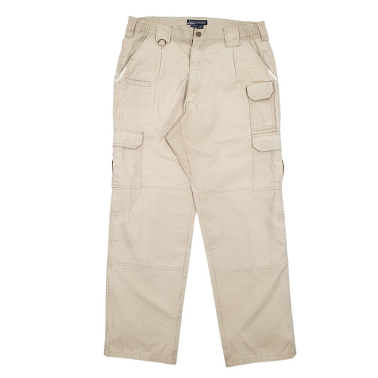 Mens Beige 5.11 Tactical Workwear Cargo Trousers