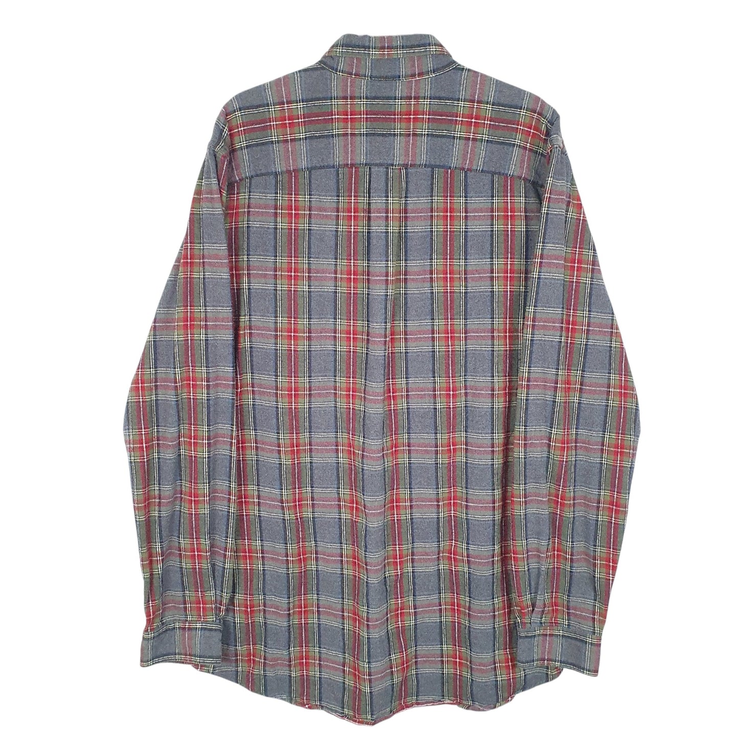 Mens Grey L.L.Bean Flannel Overshirt Shacket Tall Slightly Fitted Long Sleeve Shirt