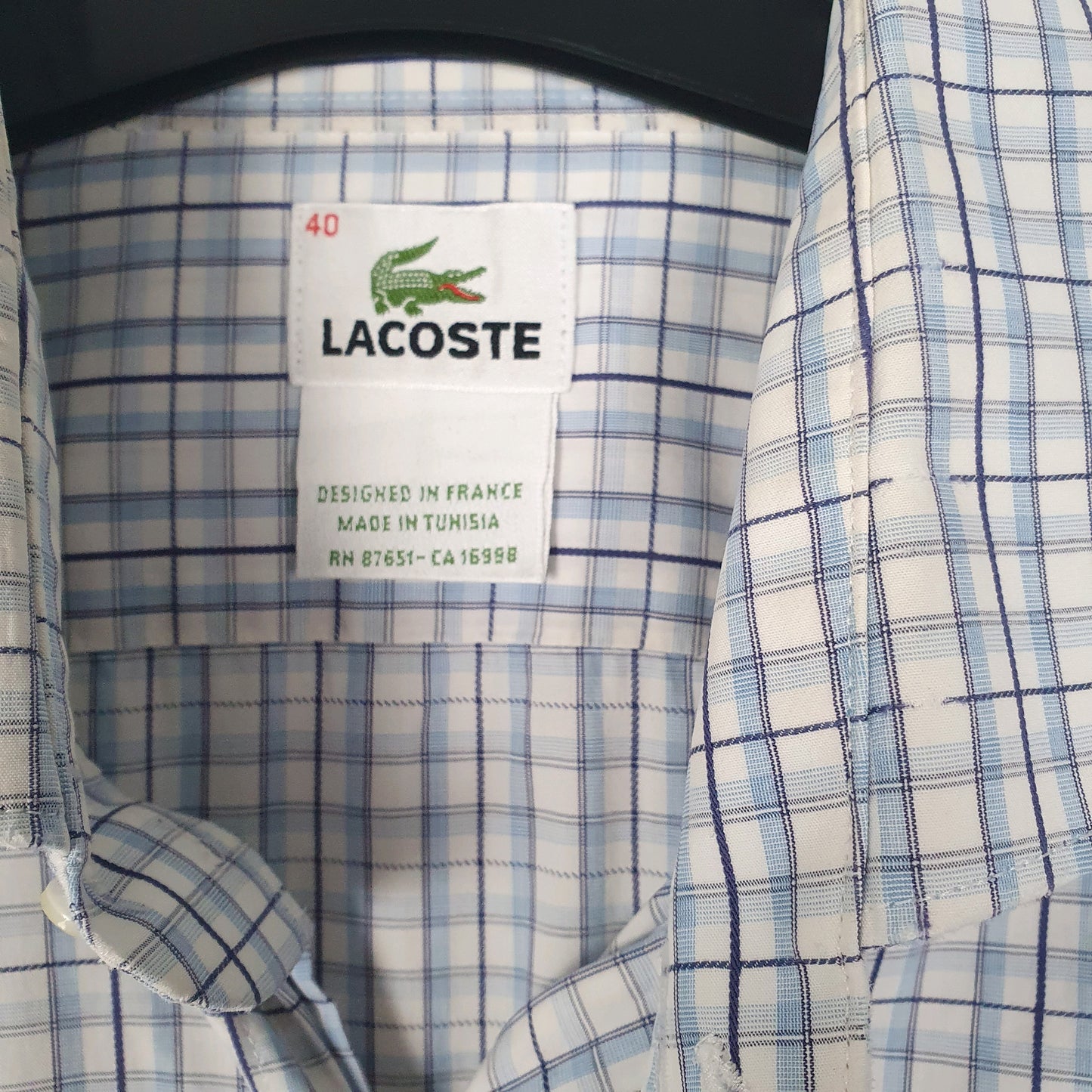 Mens Blue Lacoste  Long Sleeve Shirt