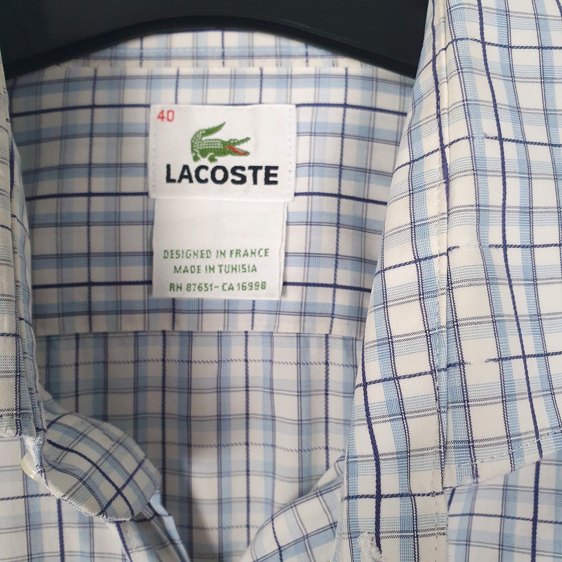 Mens Blue Lacoste  Long Sleeve Shirt