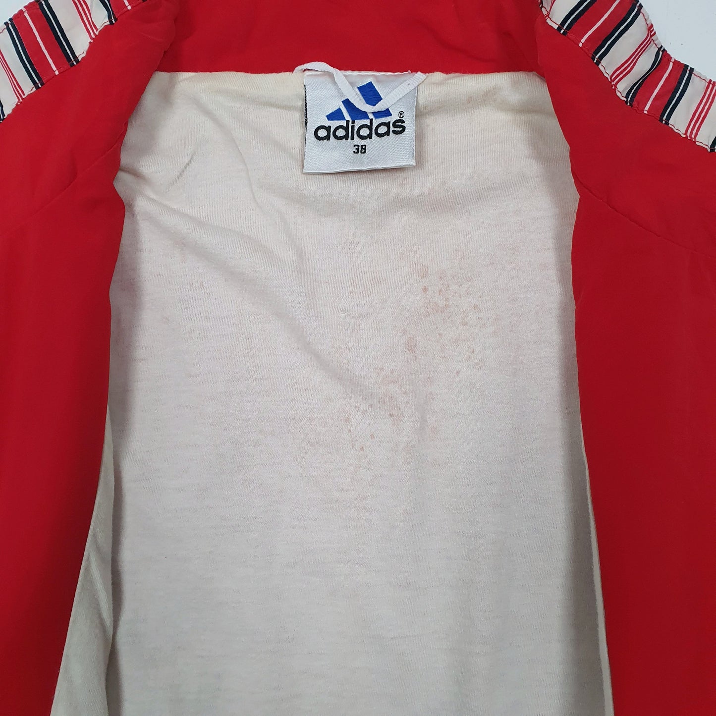 Mens Red Adidas Vintage 90s Full Zip Coat