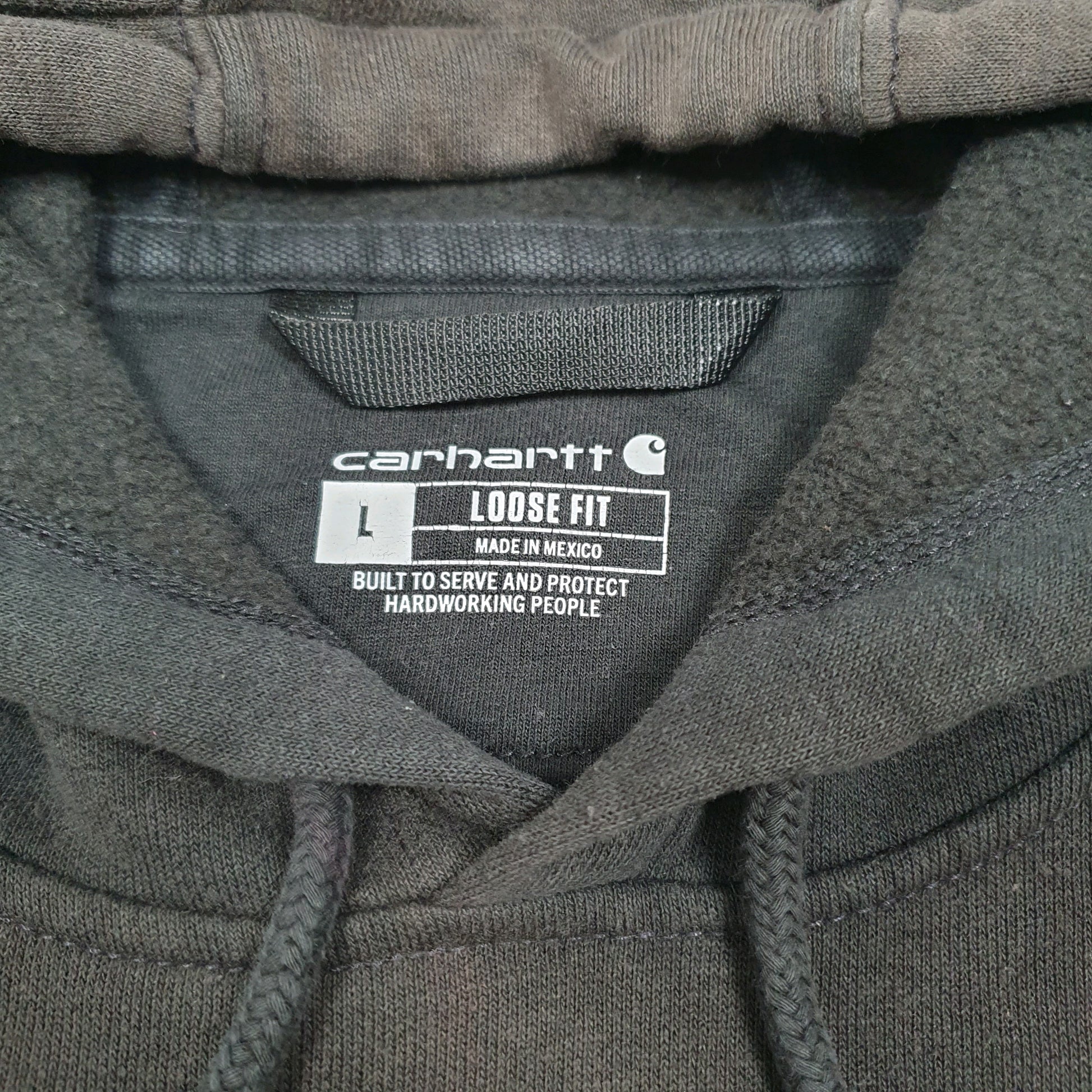 Mens Black Carhartt Workwear Spellout Hoodie Jumper