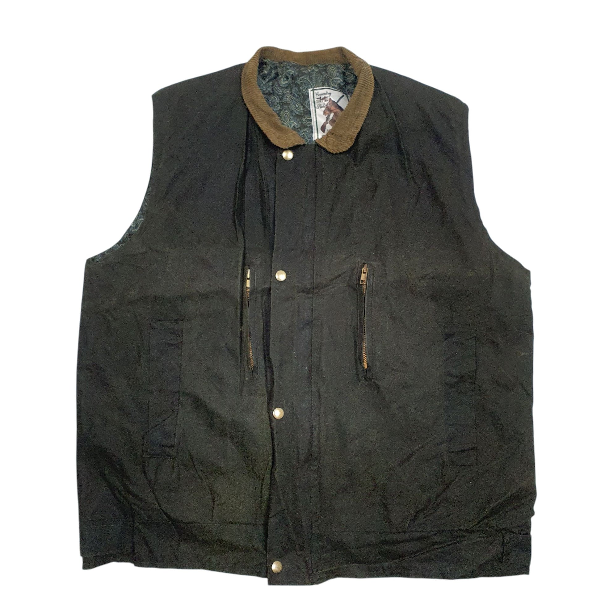 Mens Green Country Stile Gilet  Coat