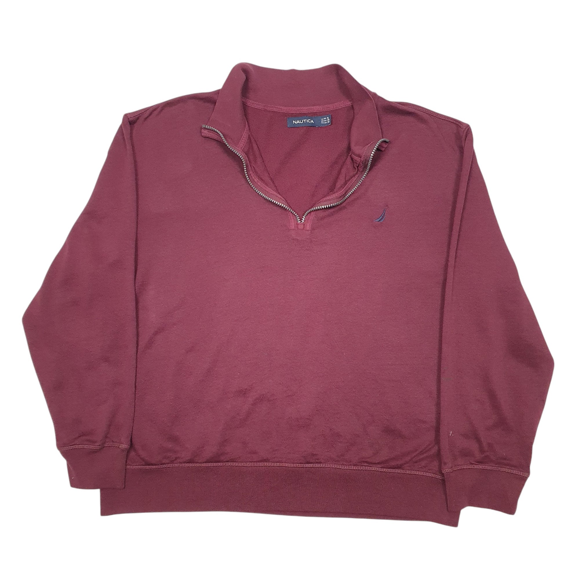 Mens Burgundy Nautica  Quarter Zip Jumper