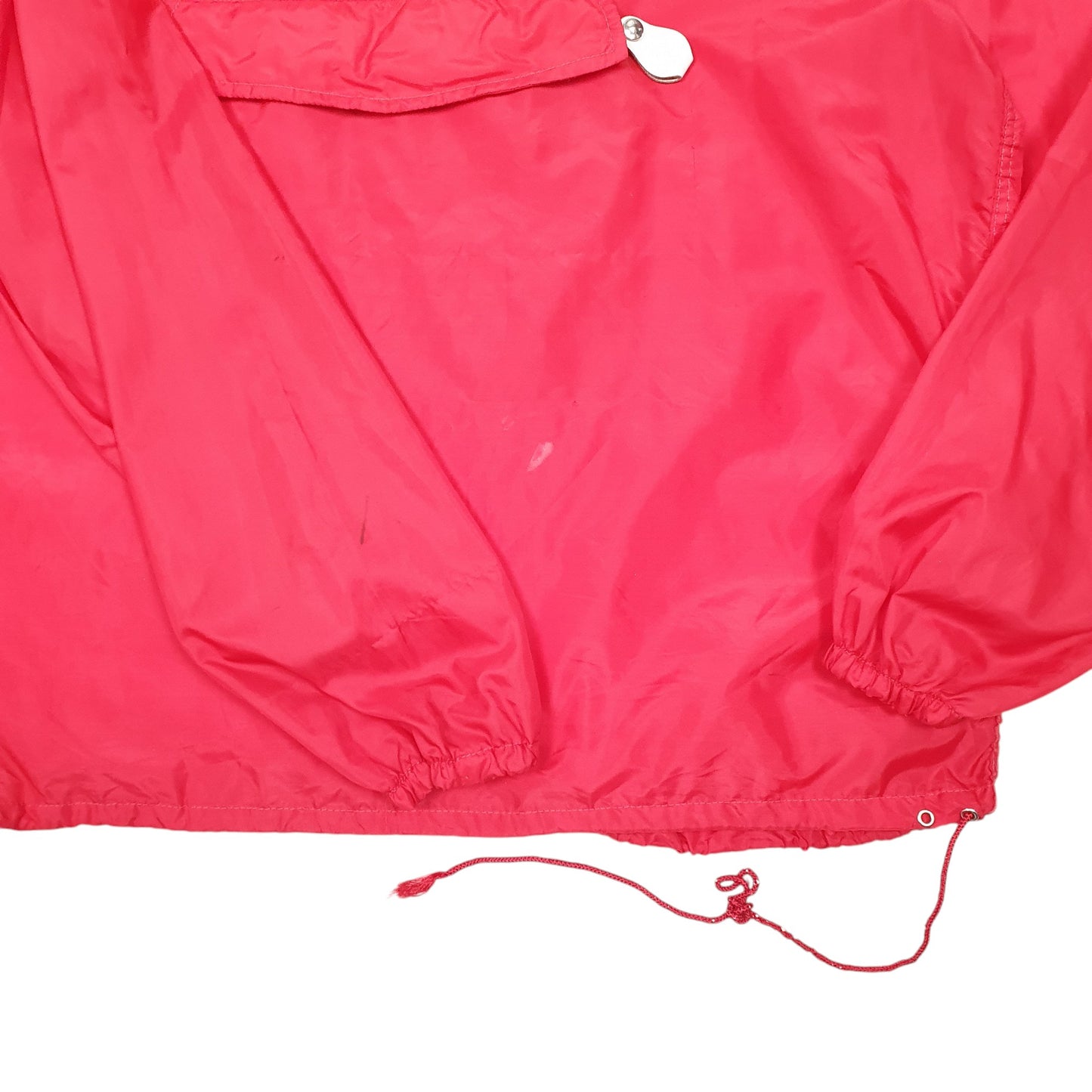 Womens Red Unbranded Vintage Smock Anorak Lightweight Pop Over V Neck Coat