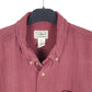 Mens Burgundy L.L.Bean Herringbone HBT Long Sleeve Shirt