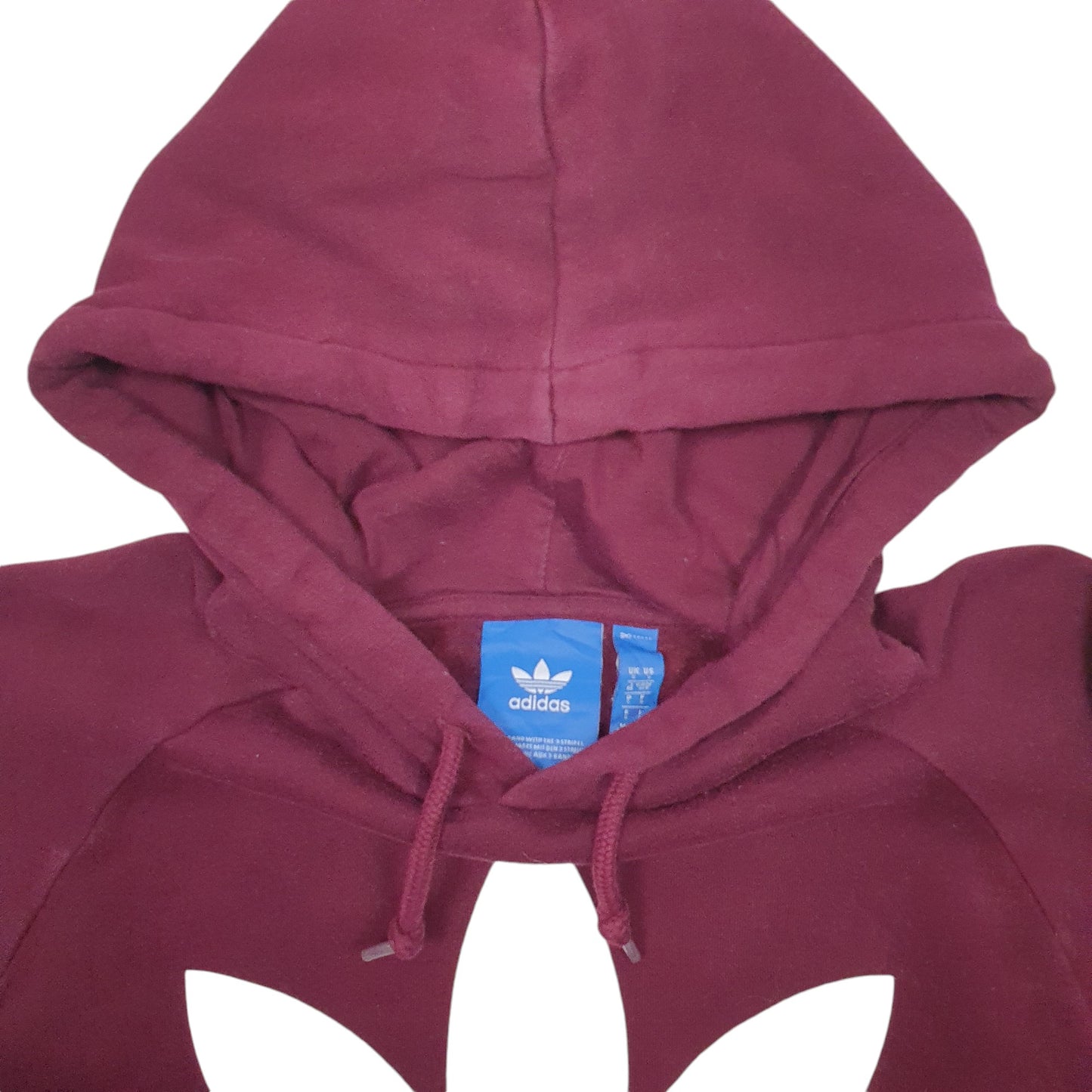 Mens Burgundy Adidas Spellout Hoodie Jumper