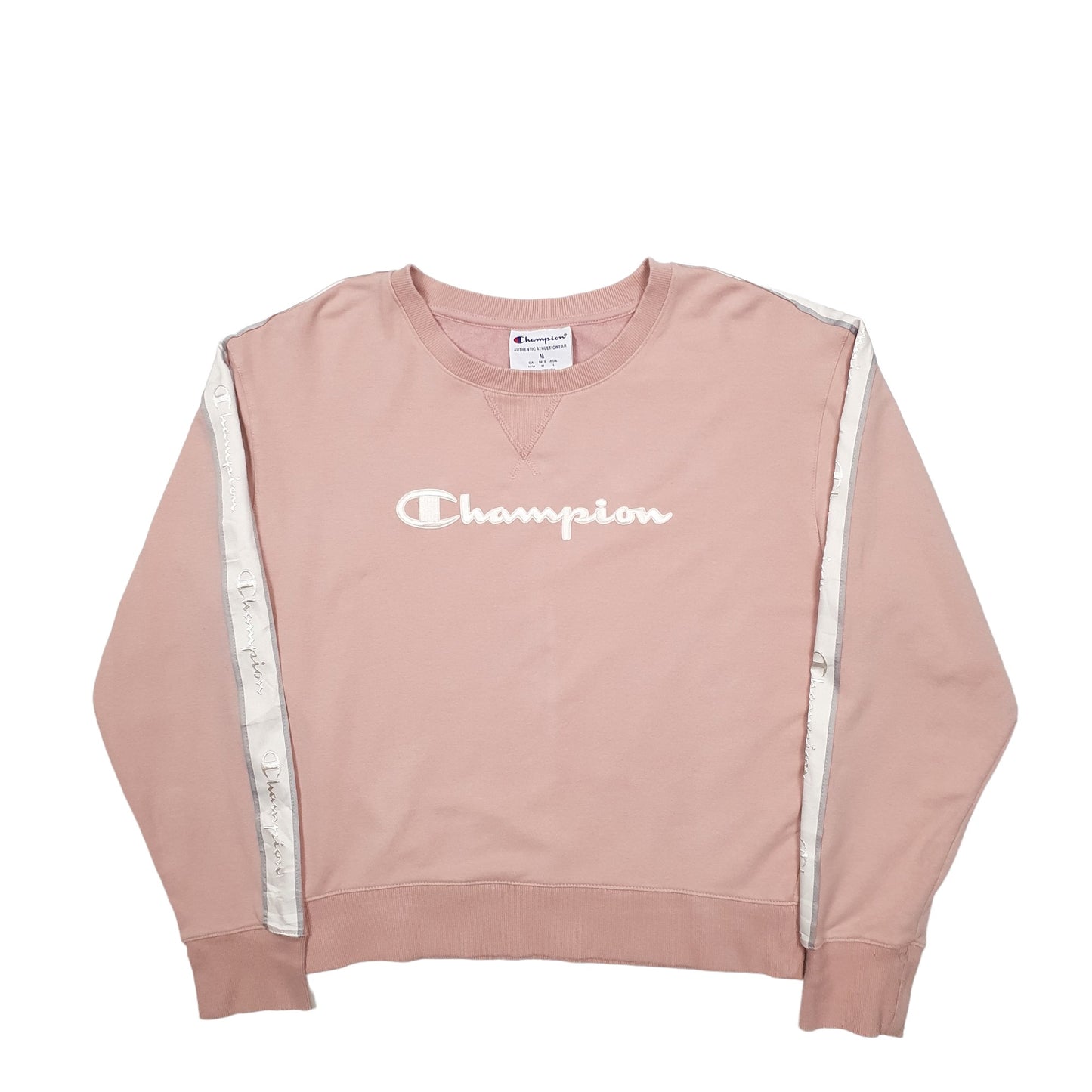 Womens Pink Champion Spellout Crewneck Jumper