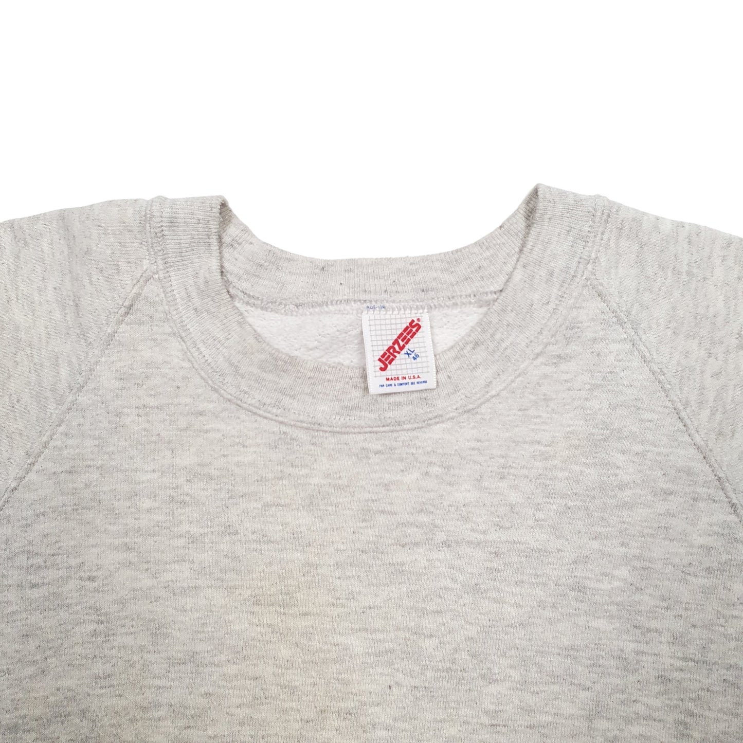 Mens Grey Jerzees Made In USA Crewneck Jumper