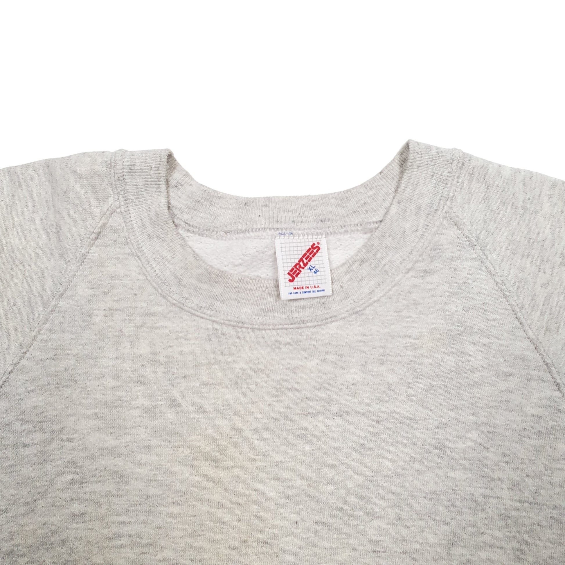 Mens Grey Jerzees Made In USA Crewneck Jumper