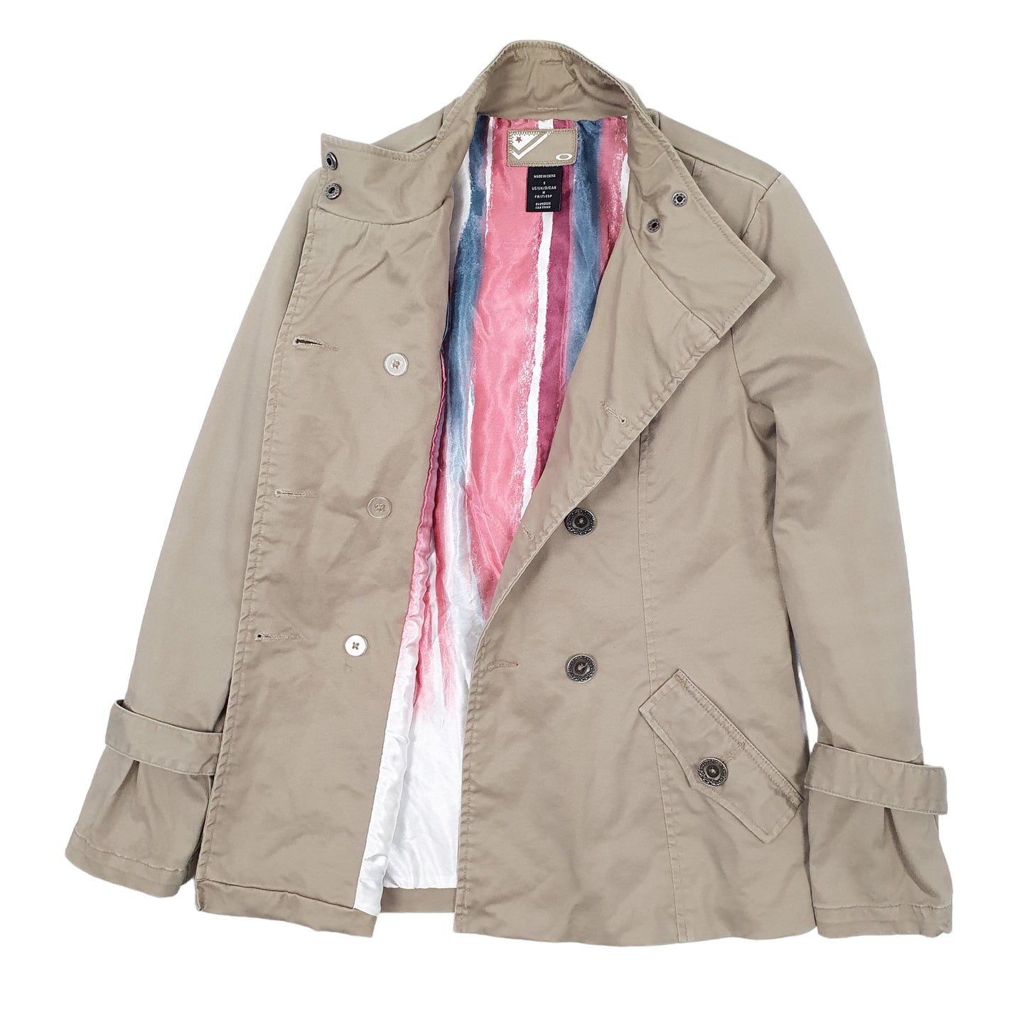 Womens Beige Oakley Double Breasted  Coat